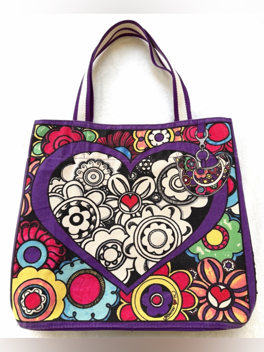 Brighton Love Groove II Canvas Tote Tom Clancy Designer Collectible Shopping Bag - Picture 3 of 14